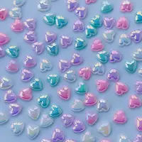 20PCS 3D Aurora Heart Nail Charms Jewelry Multi Color Resin Nail Art Decoration Supplies Parts Sparkly Love Manicure Accessories 1