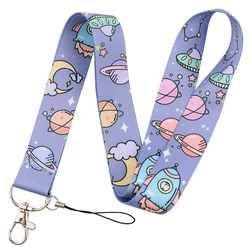 Pink Love Neck Strap Lanyard with Rainbow Keychain for ID Badge Holder, Cell Phone, and USB (100)