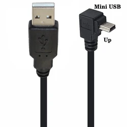 USB Male to Male Angled Fast Data Charge Cable - Compact 90 Degree Design (3.5m) for 0.25m (USB - Mini Up)