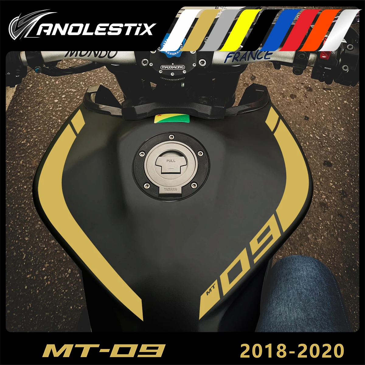 

AnoleStix Reflective Vinyl Motorcycle Stickers New Tank Curve Decals Logo For Yamaha MT09 MT-09 FZ09 FZ-09 2018 2019 2020