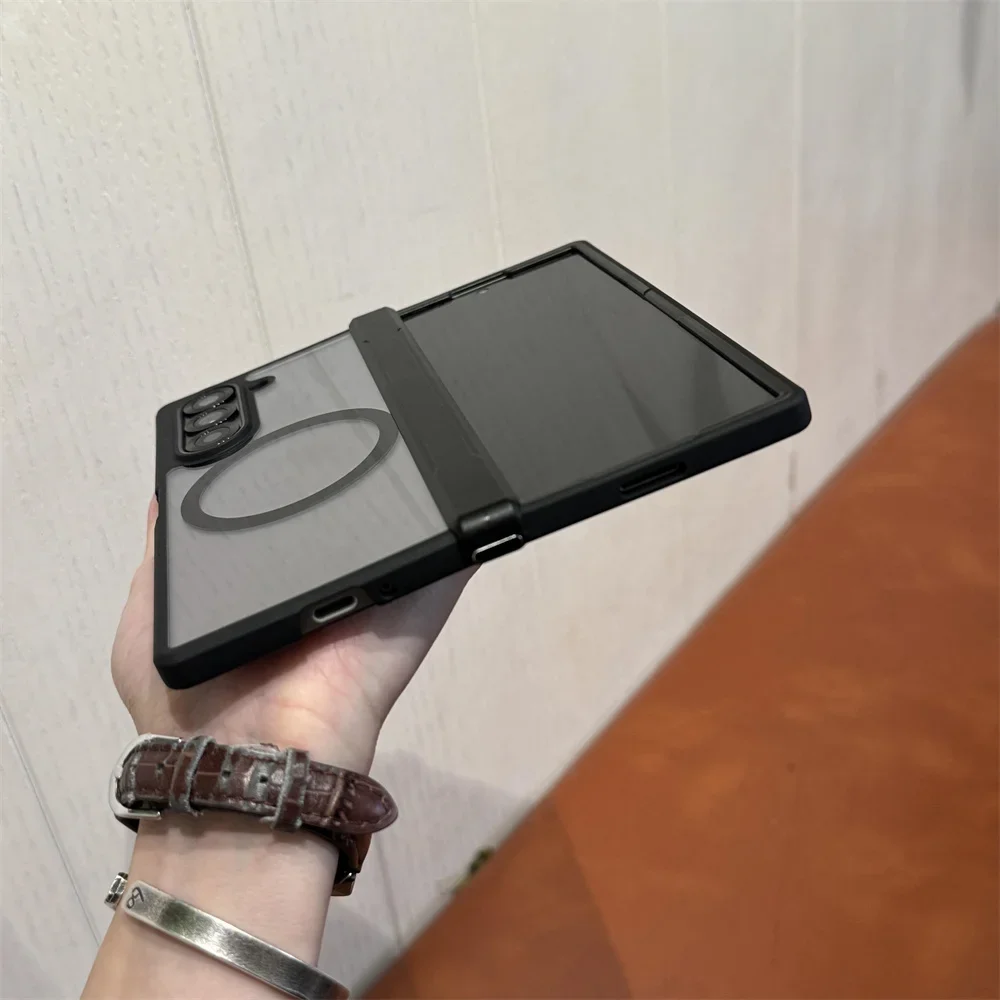 Transparent Magnetic Luxury Armor Case with Wireless Charging
