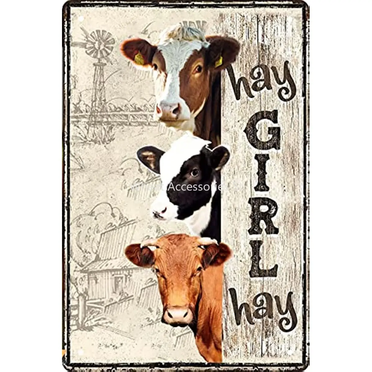 

Vintage Cow Decor Gift Metal Tin Sign for Retro Farm Home Kitchen Room Farmhouse Garage Coffee Bar Wall Decor Art Poster Gifts
