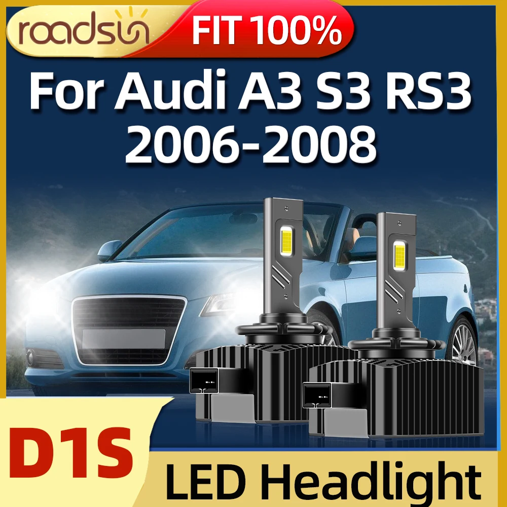 Roadsun 2Pcs Car Light D1S Led Headlight 6000K CSP Chip High Low Beam