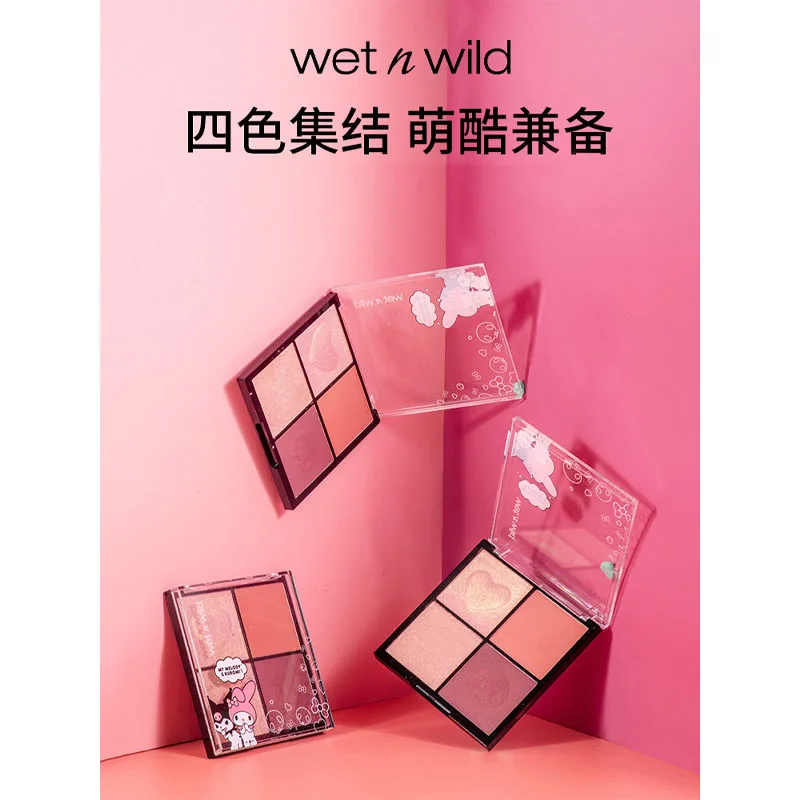 Wet N Wild Kawaii Kuromi My Melody Limited Edition Highlighter Blush  Palette Anime Sanrioed Girl Heart Cute Blush Tray Girl Gift