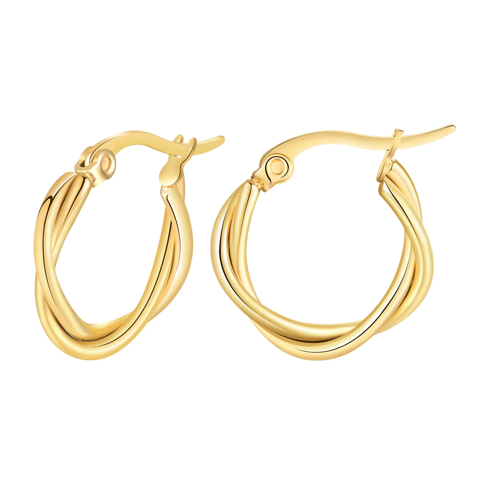 

Fashion Hot Women's Geometric Simplicity Wind Twist Ear Ring Gold Stainless Steel Heart-shaped Love Earrings Earrings Jewelry