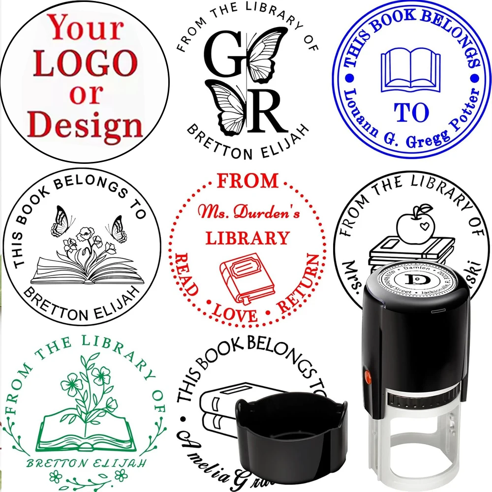 Custom Stamp Personalized Self Inking Stamps Customized Name Logo Signature Ink Stamp for Date Return Address Label Rubber Stamp
