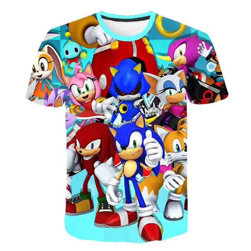 couple t shirt 3D printe anime super sonic kid's T- Tshirt New loose casual majestic summer fashion shirt Harajuku oversized t shirt 4-14T T-Shirts discount