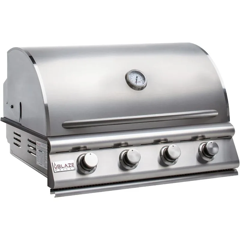 

Outdoor Kitchen Grill 32- inch Built-in Propane Gas Grill 4 Burner Barbecue Premium BBQ Commercial Grade Grilling Experience