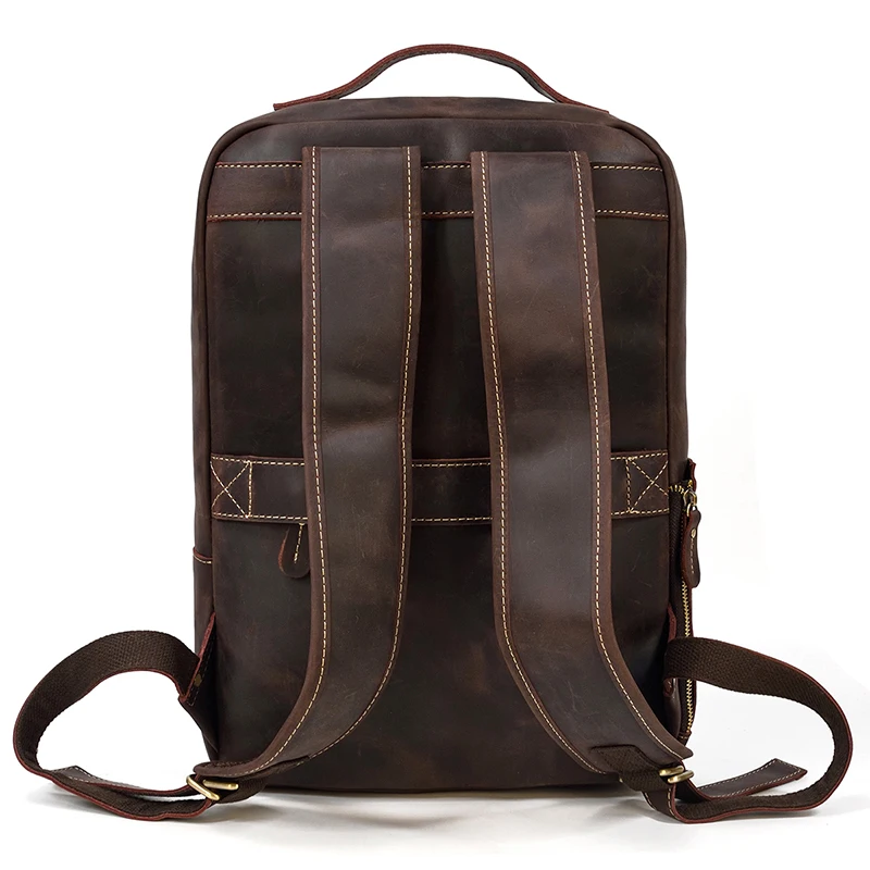 Womens Rustic Brown Leather Backpack Mens Purse