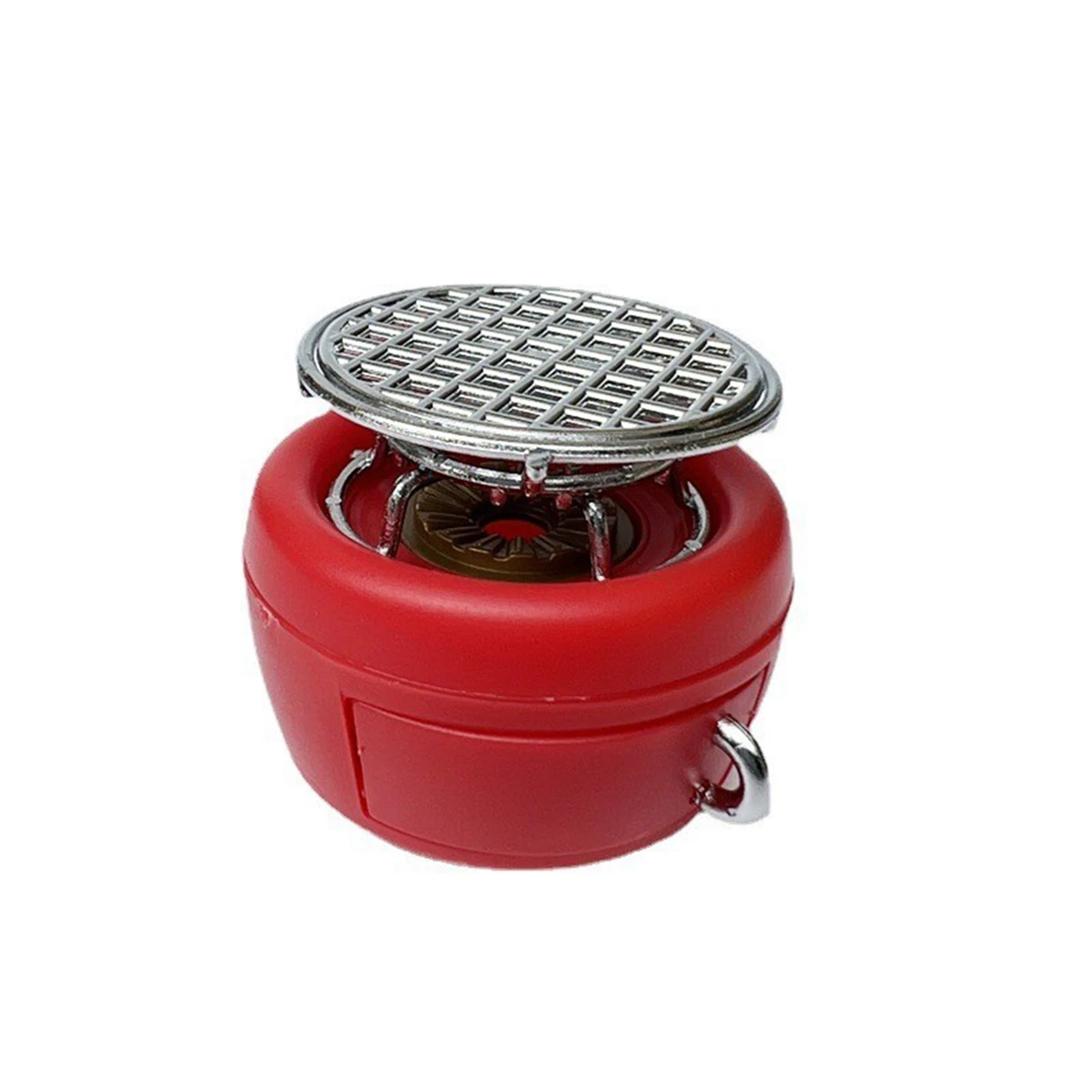 

1/12 MIniature Outdoor Barbecue Mini Gas Stove BBQ Grill for Barbies OB11 Doll Accessories, Red, Round