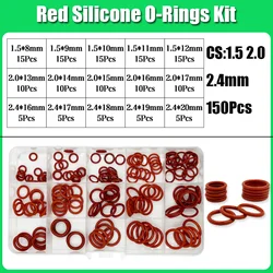 High - Temperature Oil - Resistant Red Silicone O - Ring Seal Washer (150pcs  Sealing Ring)