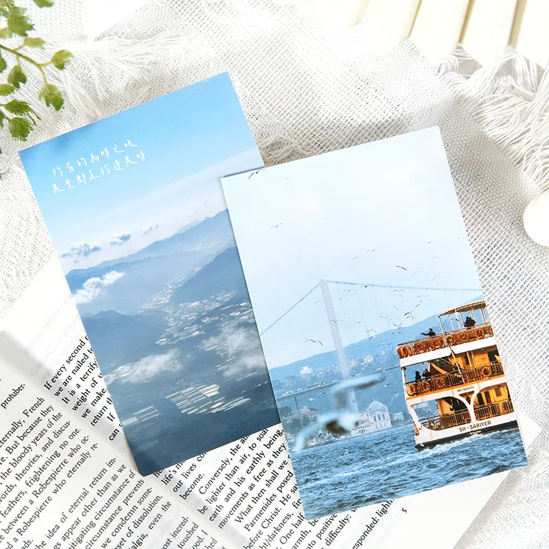 30 Sheets/Set Gentle Mountain And Sea Series Postcard INS Style Fantasy Ocean Mountain Decoration Card Greeting Message Cards