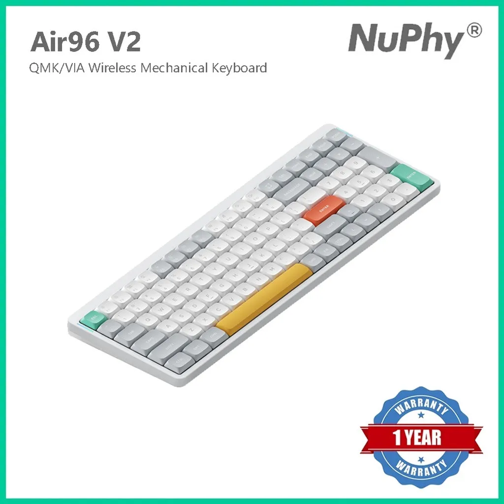 

Nuphy Air96 V2 Bluetooth 2.4g Wireless 96% Mechanical Keyboard Low Profile Gateron/Daisy Switch Compatible with Windows and Mac