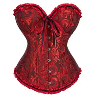 Corset floral sexy pour femme, style vintage, jacquard, amincissant, lingerie bustier, grandes tailles 1