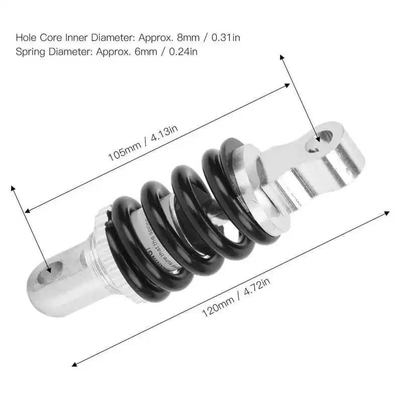 Motorcycle Rear Suspension Spring Wear Resistant Replacement Aluminum Alloy Waterproof Shock Absorber for Go Karting