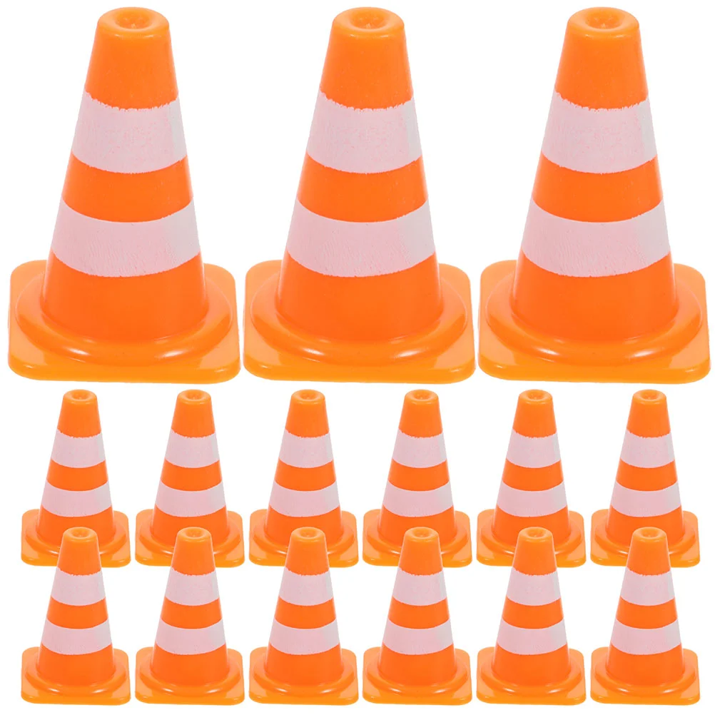 

20/40pcs Mini Traffic Sign Decors Roadblock Signs Toys Miniature Traffic Cone Toys Road Parking Lot Road Signs Barrier Props