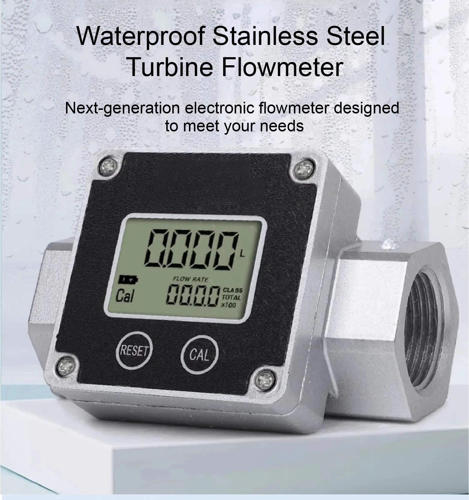 Digital Turbine Flow Meter Stainless Steel 1 1.5 2 Inch Electronic Water Urea Fl