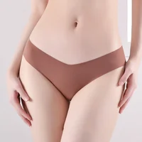 Lot de 7 culottes taille basse sans couture pour femme, lingerie sexy en soie glacée, invisibles, XS-XL 2