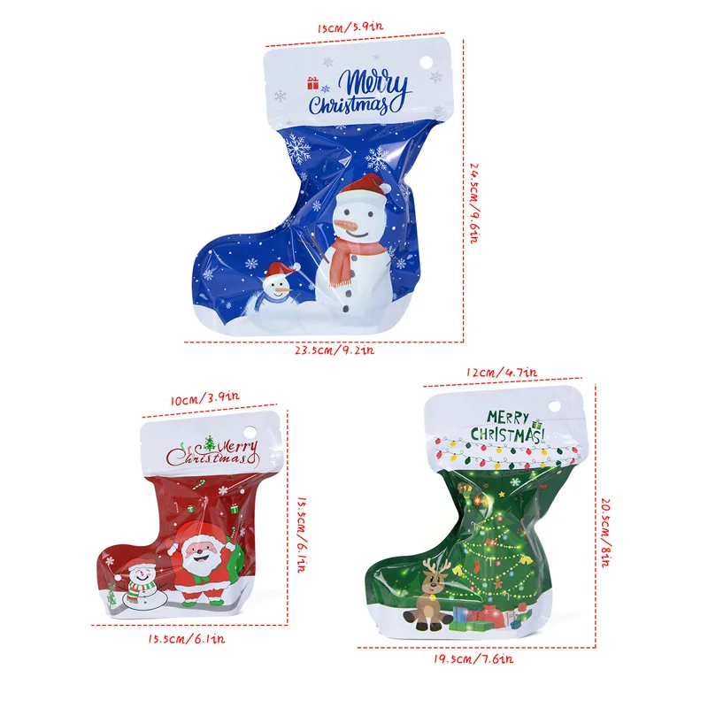 5pcs Christmas Socks Gift Bag Christmas Tree Hanging Socks Festival Apple Gift Candy Bags Snowman Xmas Party Fireplace Decor gift bags christmas gift bags christmas stockings