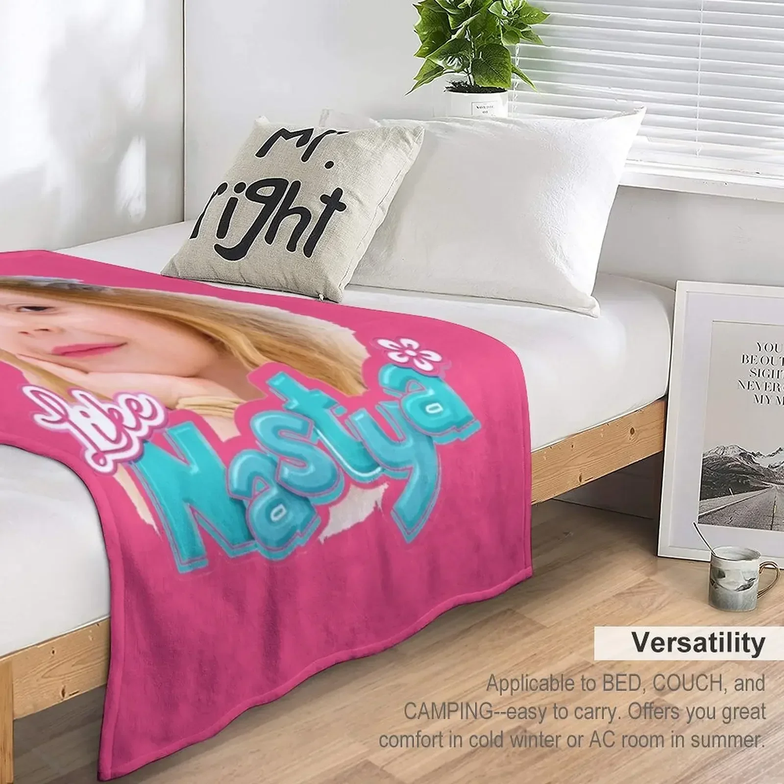 Like Nastya Girl Throw Blanket Decoratives Soft Big Large Blankets 5