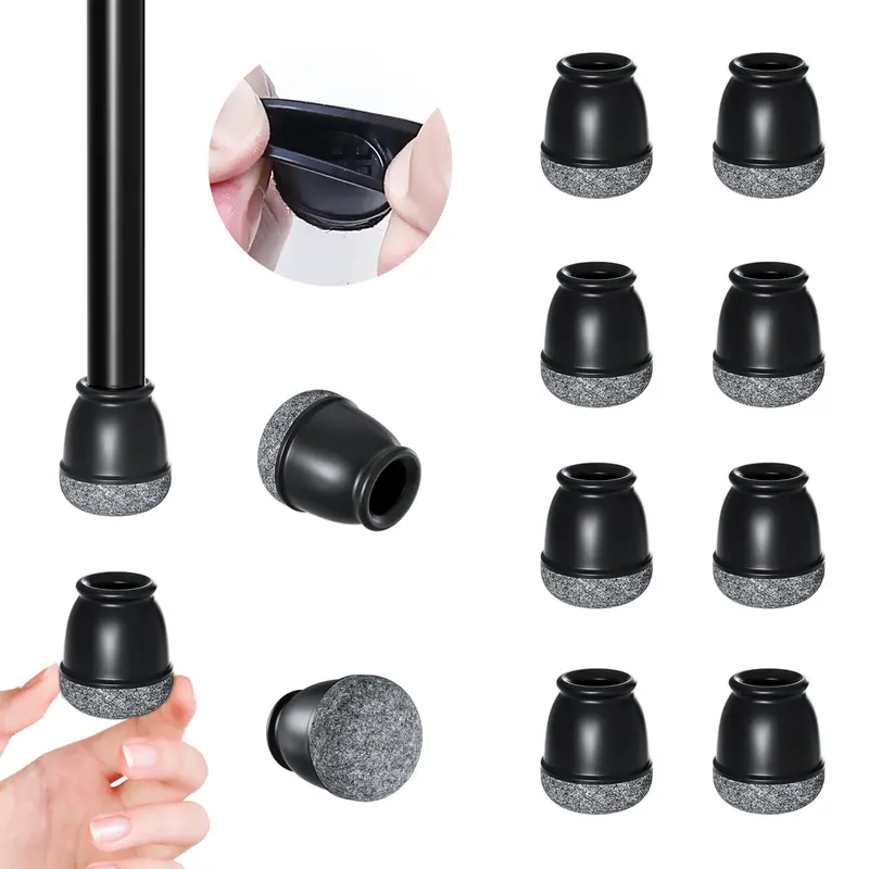 8PCS Round Chair Leg Floor Protectors Foot Cover Diagonal Silicone Furniture Black Table Feet for Hardwood Table Protect Floor - Image 9