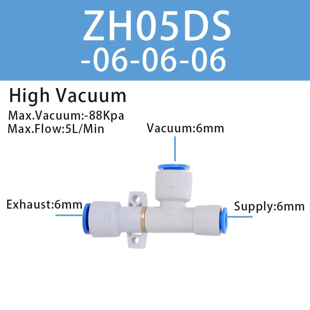 Vacuum Ejector Generator ZH05DS ZH07 ZH10 ZH13 ZH15 ZH18DS Pneumatic Air Exhaust 