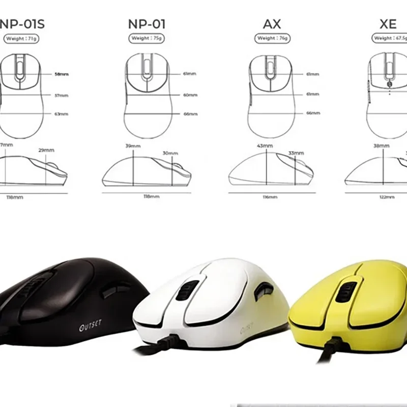 Vaxee Np01s Mouse Wired/Wireless Buletooth Lightweight Long