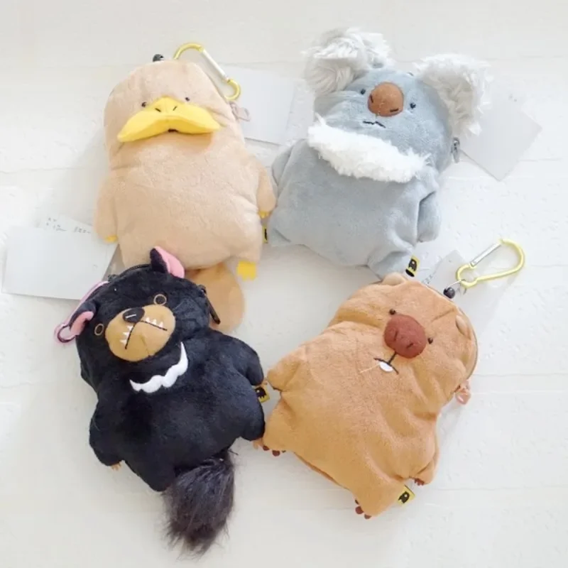 1PC Coin Purse Platypus Bag Badger Wombat Koala Plush Doll Retractable Card Bag Cute Coin Purse Organizer Christma Gift Card Bag