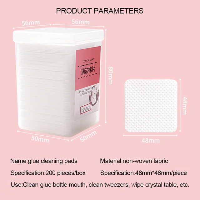 200Pcs Eyelash Extension Glue Wipes - Achieve clean and flawless lashes