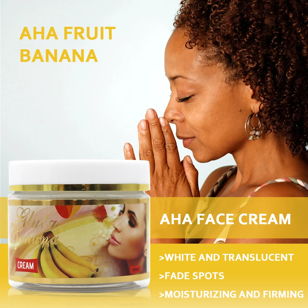 Gluta Banana Whitening Beauty Cream with AHA Vitamin C Removal Dark Spots Acne Hydration Skincare Face Cream for Dark Skin