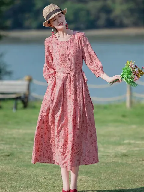 Womens Dresses Cotton Drawstring Dress Olive Cotton Drawstring