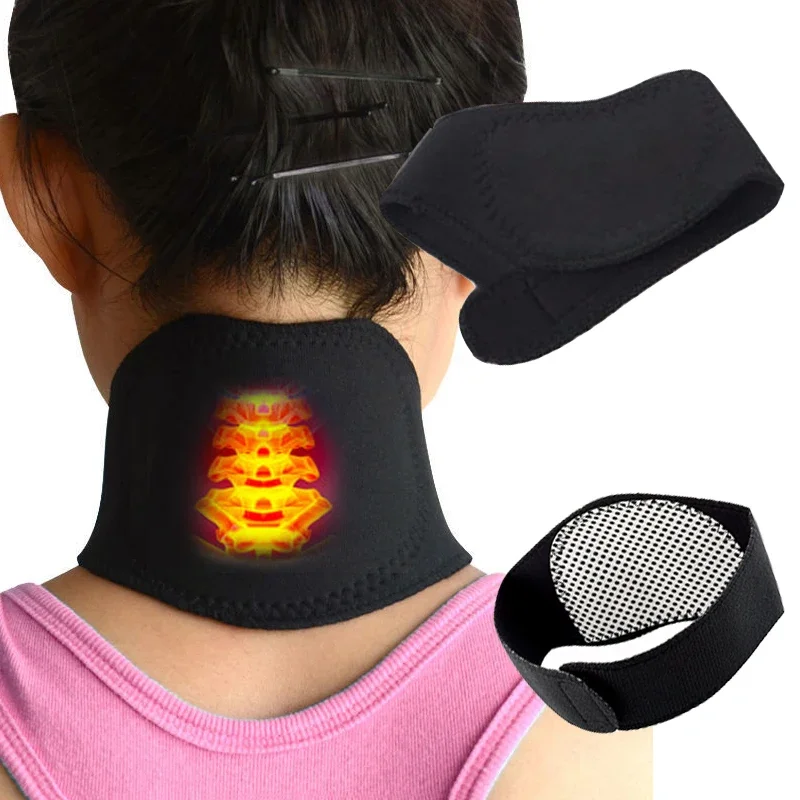 1 Pc Self-heating Tourmaline Neck Magnetic Therapy Support Tourmaline Belt Wrap Brace Pain Relief Cervical Vertebra Protection shoulder warmer wrap back support protection brace pad 6 speed buckle closure led indicator electric heated neck wrap warmer