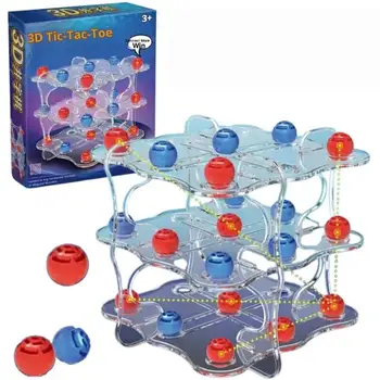 Giochi da tavolo di strategia: scacchiera e set di giochi 3D Tic-Tac-Toe, giocattolo interattivo educativo per bambini