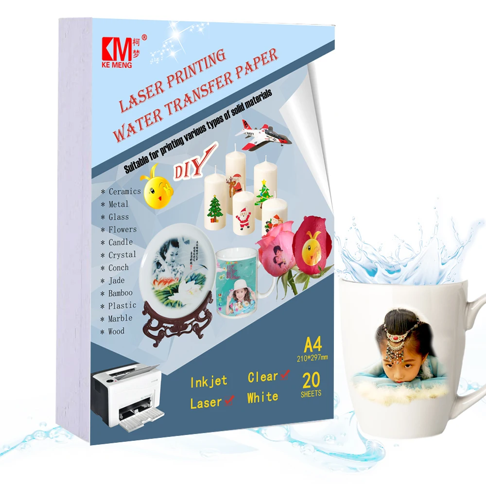 CLEAR Water Slide Decal Paper INKJET & LASER A4 Waterslide Transfer