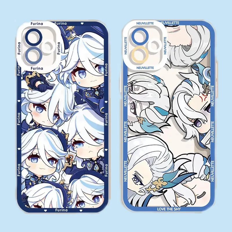 Cartoon Genshin Impact Furina Clear Phone Case Cover