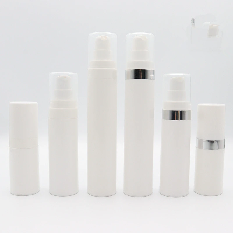 

15ml 30ml 50ml Empty Plastic Cosmetic Bottle Travel Mini Liquid Foundation White Airless Pump Vacuum Toiletries Container