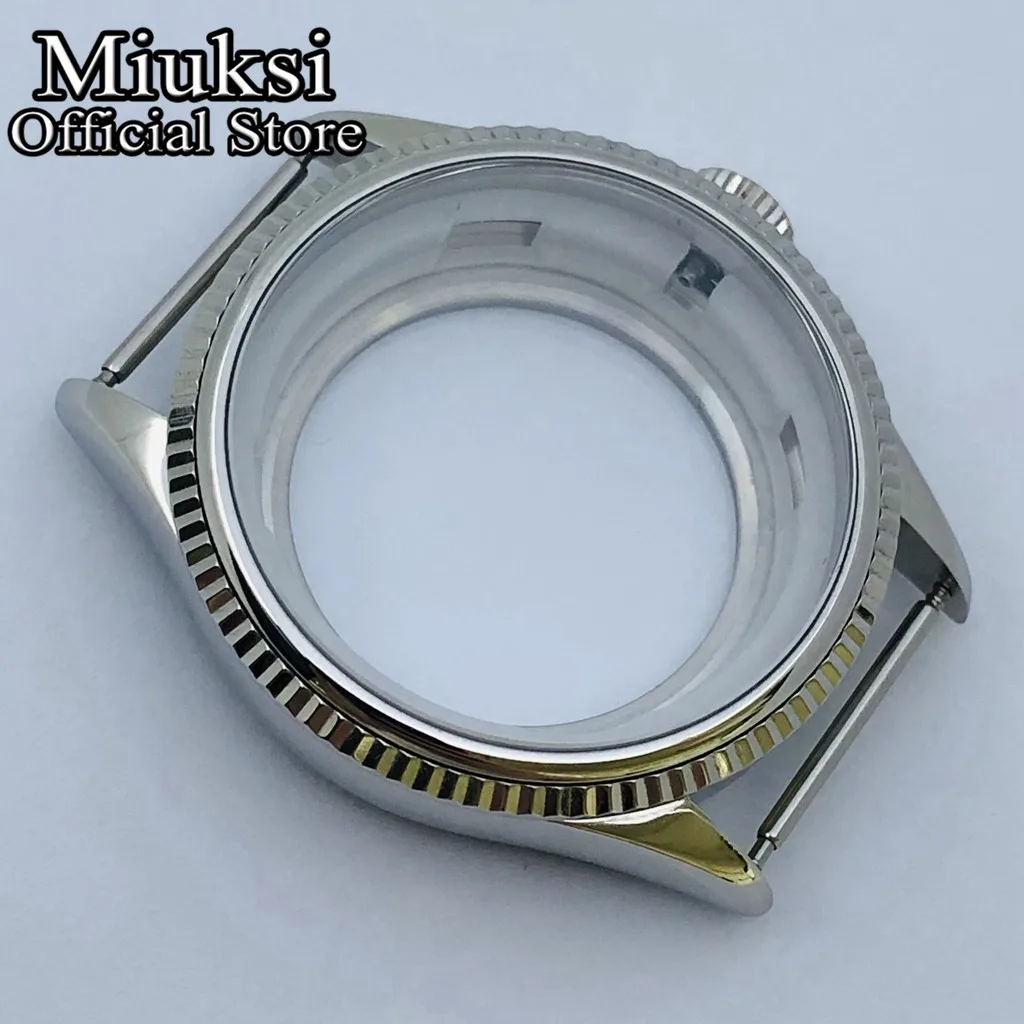 Premium 39mm Silver Watch Case with Sapphire Crystal Glass