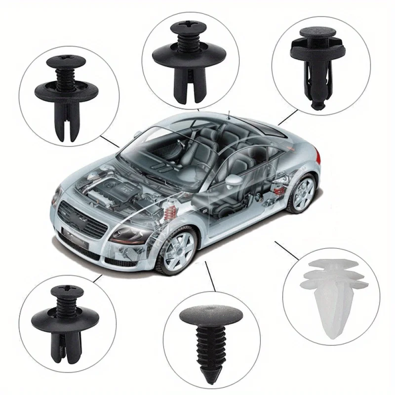 40pcs Car Screw Base U Clip Car Modification Fastener Metal Fender Bumper Protection Clip Interior Accessories Automobile Fasten