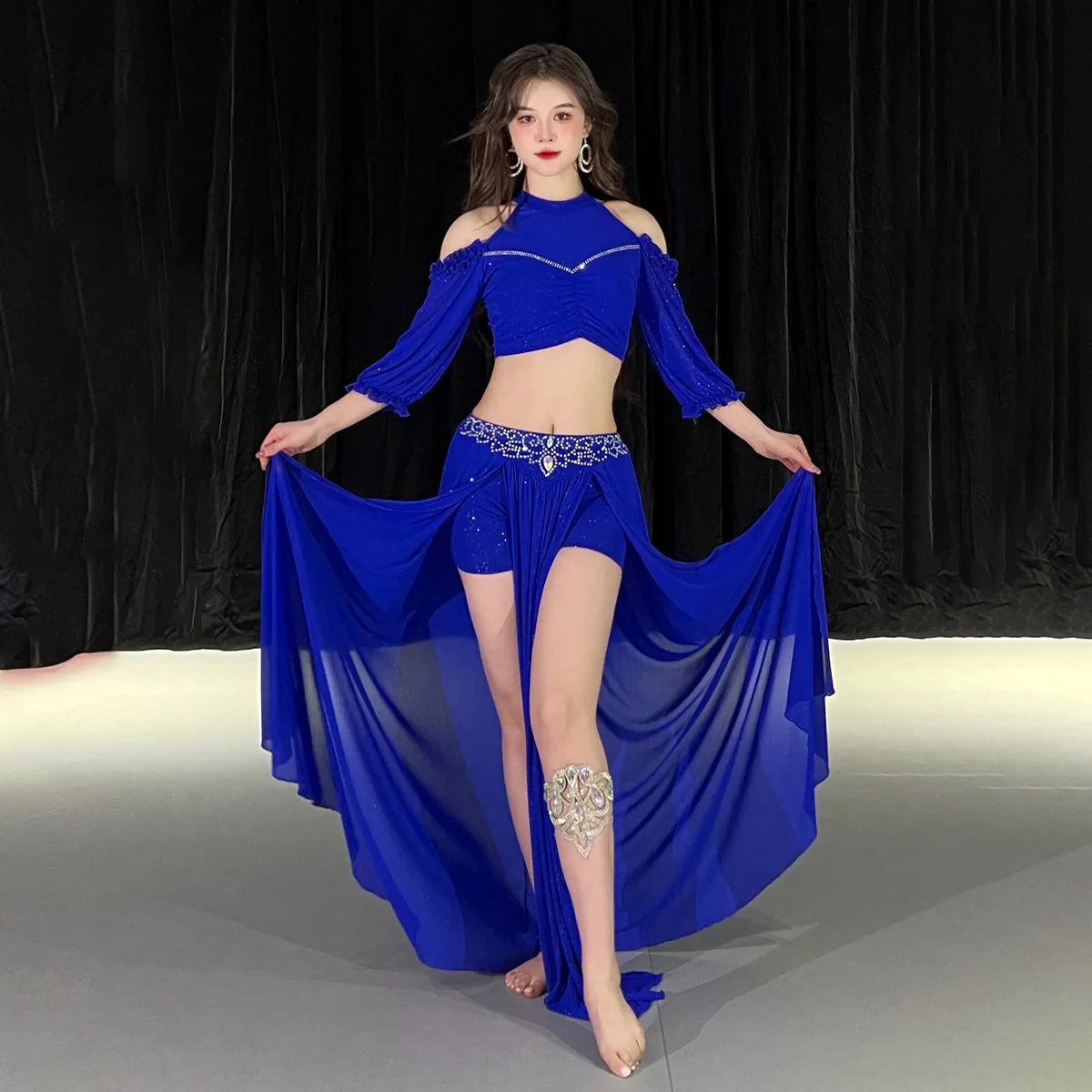 Belly Dance Professional Clothes for Women Cusomzied Adult Children Bellydance Bra+long Skirt 2pcs Girl's Belly Dancing Outfit