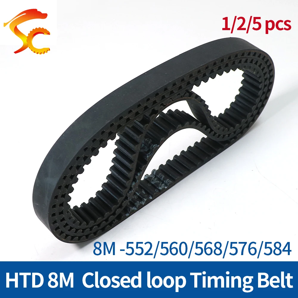 

HTD 8M Timing Belt C=552/560/568/576/584 width 20/25/30/40mm Teeth 69 70 71 72 73 8M Rubber Closed loop belt