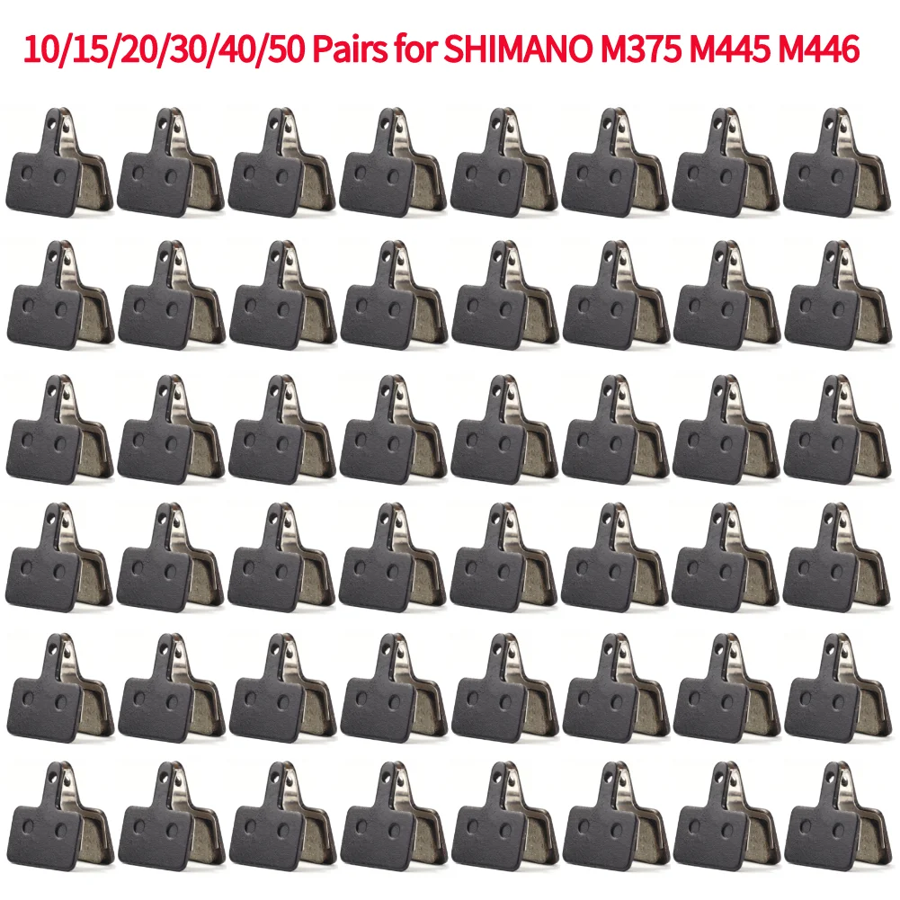 

10 Pairs MTB Road Bicycle Disc Brake Pads for SHIMANO M375 M445 M446 Resin Semi-Metallic Cycling Brake Pad Parts