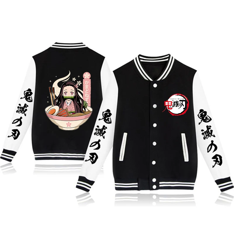 

Anime Demon Slayer Zip Up Hoodie Kimetsu No Yaiba Sweatshirt Tanjiro Zenitsu Nezuko Print Baseball Jackets For Women Men Teens