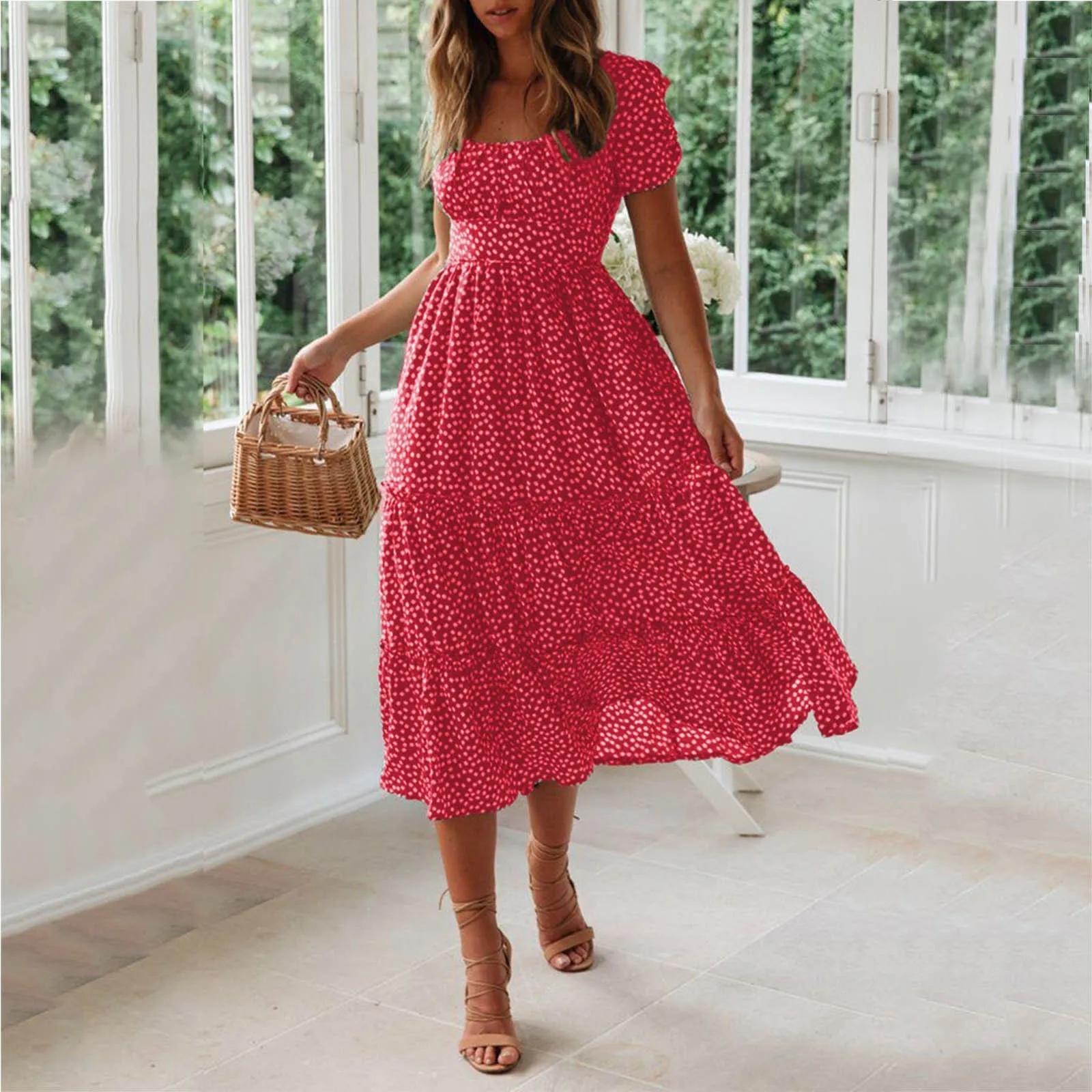 

Женское длинное платье, Повседневное платье с цветочной юбкой, модель Y2k на лето, 2024