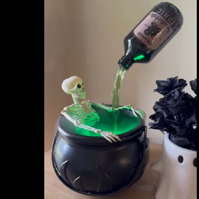 Halloween Decor Outdoor Large Witch Cauldron on Tripod with Lights Candy Bucket Halloween Bonfire Horror Carnival Party Decor 20