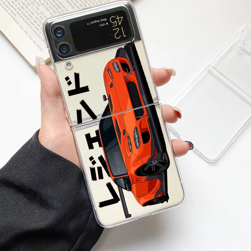 Tokyo Drift Sports Car Fashion Phone Case - Clear Hard Folding Cover Gift