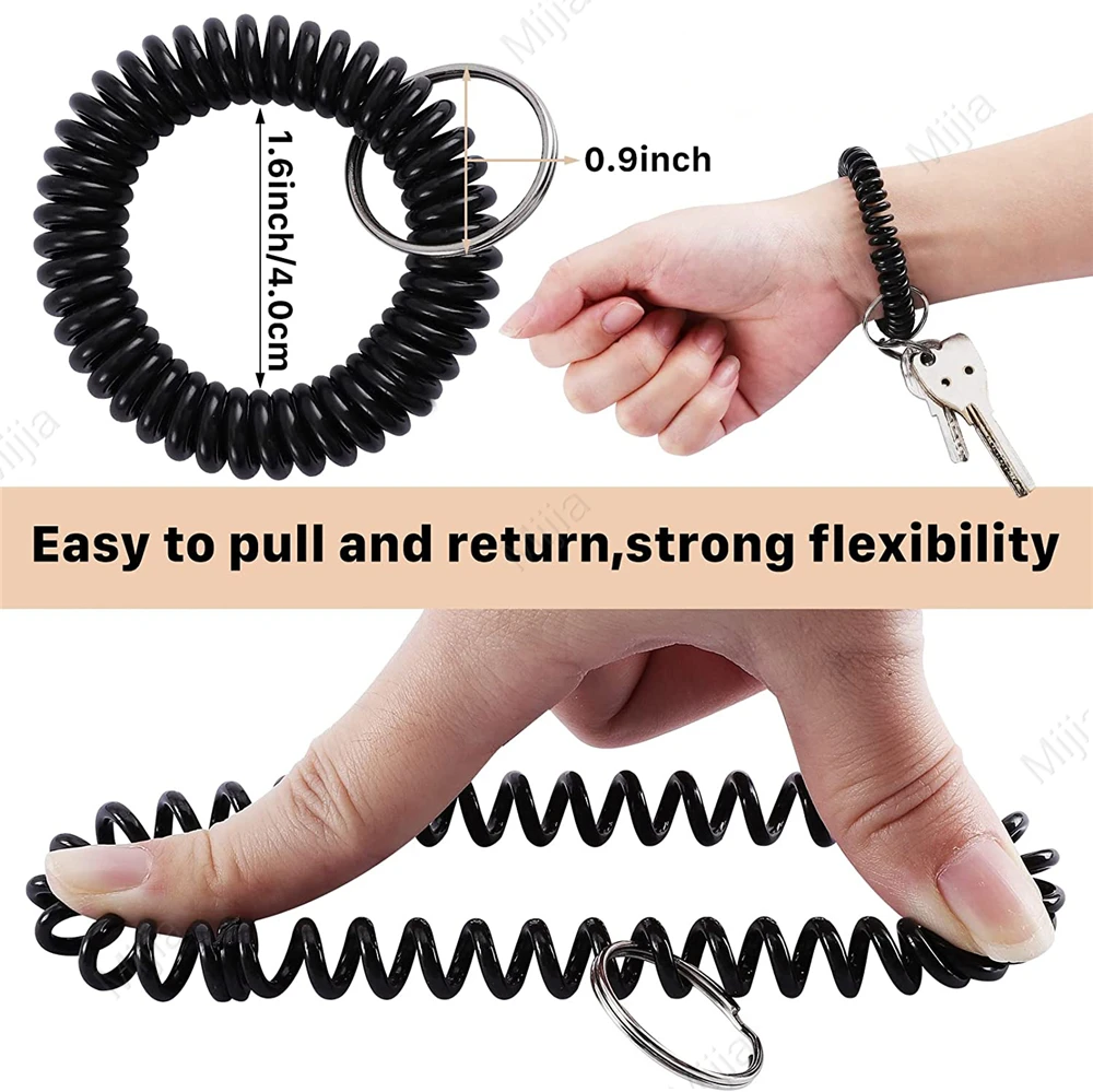 Amazon.com: BIHRTC 5PCS Colorful Wrist Coil Keychain Plastic Coil Wristband  Stretch Spring Spiral Coil Bracelets Key Chain Wrist Band Key Ring Wrist  Key Holder for Gym Pool ID Badge Sauna Outdoor Activitie :