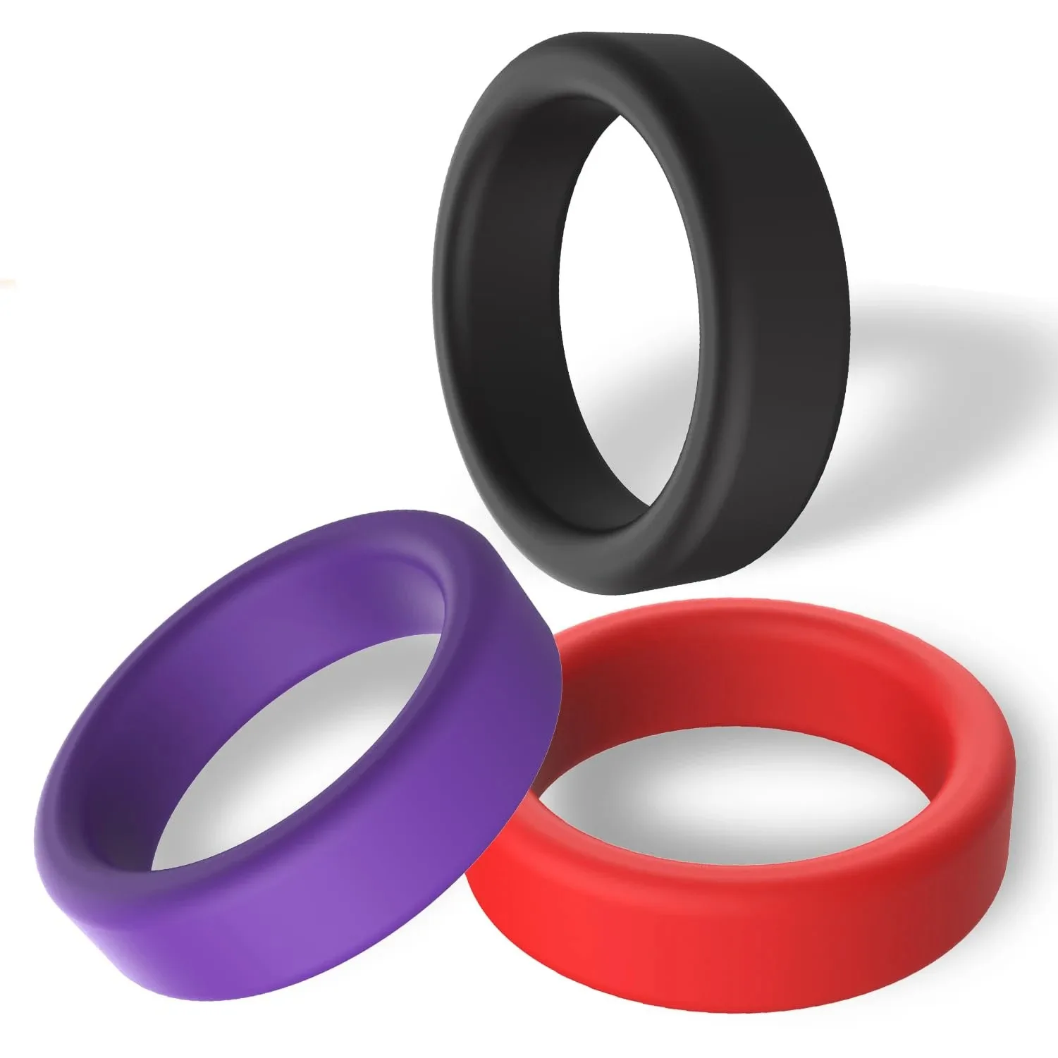 Penis Ring Delay Ejaculation Silicone Reusable Semen Cock Rings on for Men Enlargement Sex Toys For Men Couple Rings 3pcs/set