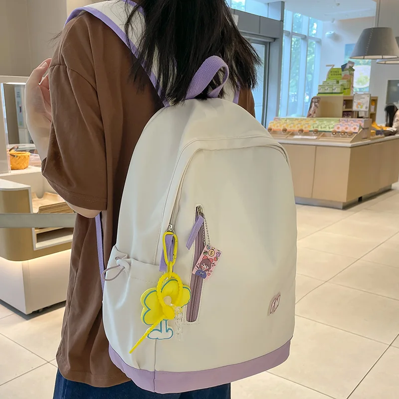 Female Laptop Trendy Student Bag Women Nylon School Bag Girl Travel Cute Book Backpack Fashion Lady Kawaii College Backpack Cool