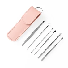 

6Pcs/set Ear Wax Pickers Curette Ear Pick Cleaner Ear Cleaner Spoon Care Steel Earpick Wax Remover Ear Clean Tool