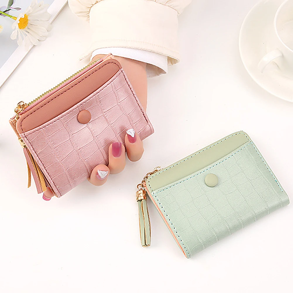 

남성지갑 Thin Solid-Color Hasp Stone Pattern Short Wallet Large Capacity Portable Coin Purse For Women Girls Leather Wallet